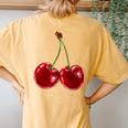 Cherry Red Aesthetic Cherries Trendy Summer Women Women's Oversized Comfort T-Shirt Back Print Mustard