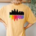 Cincinnati Ohio Lgbtq Gay Pride Rainbow For Women Women's Oversized Comfort T-Shirt Back Print Mustard