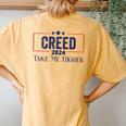 Creed '24 Take Me Higher Support 2024 Women's Oversized Comfort T-Shirt Back Print Mustard