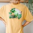 Cute Coffee St Patrick's Day Lucky Latte Green Costume Women's Oversized Comfort T-Shirt Back Print Mustard