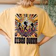 Disco Queen 70'S 80'S Retro Vintage Disco Women's Oversized Comfort T-Shirt Back Print Mustard
