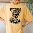 Expensive Difficult And Talks Back Mom Skeleton Women's Oversized Comfort T-Shirt Back Print Mustard