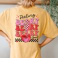 Feeling Berry Good Strawberry Festival Season Girls Women's Oversized Comfort T-Shirt Back Print Mustard