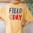 Field Day Red White And Blue Student Teacher Women's Oversized Comfort T-Shirt Back Print Mustard