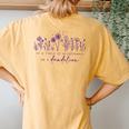 In A Field Of Wildflowers Be A Dandelion Purple Up Women's Oversized Comfort T-Shirt Back Print Mustard