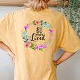 Floral 81 Years Loved 81St Birthday For Grandma Women Women's Oversized Comfort T-Shirt Back Print Mustard