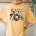 Game Day Baseball Life Softball Life Mom Leopard Women's Oversized Comfort T-Shirt Back Print Mustard