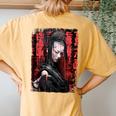 Geisha Asia Japan Woman Vintage Culture Tokyo Geisha Women's Oversized Comfort T-Shirt Back Print Mustard