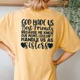 God Made Us Best Friends Because He Knew Our Mom Women's Oversized Comfort T-Shirt Back Print Mustard