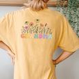 Grandma Flowers Groovy Retro Hippie Wildflower Mother's Day Women's Oversized Comfort T-Shirt Back Print Mustard