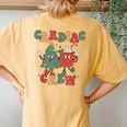 Groovy Cardiac Christmas Crew Christmas Cardiology Echo Tech Women's Oversized Comfort T-Shirt Back Print Mustard