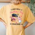 Groovy Our First Mother's Day Coffee Baby Milk Bottle Women Women's Oversized Comfort T-Shirt Back Print Mustard