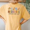 Groovy Neonatal Intensive Care Unit Animals Nicu Nurse Women's Oversized Comfort T-Shirt Back Print Mustard