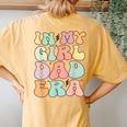 Groovy Retro In My Girl Dad Era Women's Oversized Comfort T-Shirt Back Print Mustard