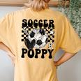 Groovy Soccer Poppy Ball Poppy Pride Women's Oversized Comfort T-Shirt Back Print Mustard