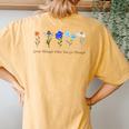 Grow Through What You Go Through Wildflower Sunflower Simple Women's Oversized Comfort T-Shirt Back Print Mustard