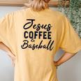 Jesus Coffee And Sport And Christian Lovers Women's Oversized Comfort T-Shirt Back Print Mustard