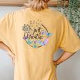 Just Breathe Dandelion Summer Wildflower Womens' Butterfly Women's Oversized Comfort T-Shirt Back Print Mustard