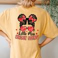 Little Miss Sweet Heart Messy Bun Valentine's Day Girl Girls Women's Oversized Comfort T-Shirt Back Print Mustard