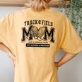 Loud Proud Track Mom Runner Track And Field Mama Women's Oversized Comfort T-Shirt Back Print Mustard