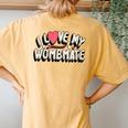 I Love My Wombmate I Love My Twin Brothers Sisters Women's Oversized Comfort T-Shirt Back Print Mustard