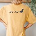 Mama Duck 4 Ducklings Animal Family G Women's Oversized Comfort T-Shirt Back Print Mustard