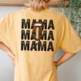 Mama Lightning Bolt Game Day Football Season Mom Women Women's Oversized Comfort T-Shirt Back Print Mustard