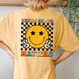 Mental Health Matters Retro Groovy Mental Health Awareness Women's Oversized Comfort T-Shirt Back Print Mustard
