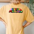Mom Super Gamer Mommio For Women's Oversized Comfort T-Shirt Back Print Mustard
