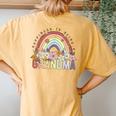 Grandma Wildflower Floral Grandma Est 2024 Women's Oversized Comfort T-Shirt Back Print Mustard