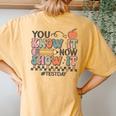 Motivation Test Day Testing For Teachers Women's Oversized Comfort T-Shirt Back Print Mustard