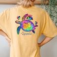 Nana Turtle Nana Life Sea Turtle Women's Oversized Comfort T-Shirt Back Print Mustard