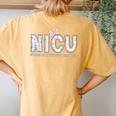 Nicu Nurse Easter Bunny Eggs Nursing Girls Women's Oversized Comfort T-Shirt Back Print Mustard