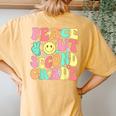 Peace Out Second Grade Groovy 2Nd Grade Last Day Of School Women's Oversized Comfort T-Shirt Back Print Mustard