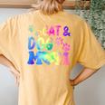 Pet Cat Mom Dog Mom Mother's Day Fur Mama Mommy Pet Lover Women's Oversized Comfort T-Shirt Back Print Mustard