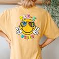Pre K School Field Trip Vibes Groovy Field Day 2024 Women's Oversized Comfort T-Shirt Back Print Mustard