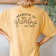 Promoted To Grandma Est 2024 New Grandma Women's Oversized Comfort T-Shirt Back Print Mustard