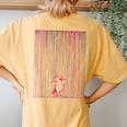 Rainbow Cute Unicorn Graffiti Women's Oversized Comfort T-Shirt Back Print Mustard