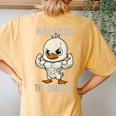 Release The Quackin Duck Gym Weightlifting Bodybuilder Women's Oversized Comfort T-Shirt Back Print Mustard