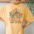 Retired 2024 Retirement For 2024 Wildflower Women's Oversized Comfort T-Shirt Back Print Mustard