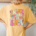 Retro Groovy In My 100 Days Of School Era 100 Days Smarter Women's Oversized Comfort T-Shirt Back Print Mustard