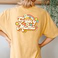 Retro Groovy Mama Family Birthday 60S 70S Hippie Costume Women's Oversized Comfort T-Shirt Back Print Mustard