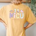 Retro Nicu Nurse Dinosaur Neonatal Intensive Care Unit Women's Oversized Comfort T-Shirt Back Print Mustard