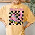 Rolling Into 7 Years Old Roller Skating Girl 7Th Birthday Women's Oversized Comfort T-Shirt Back Print Mustard