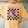 Rolling Into 8 Years Old Roller Skating Girl 8Th Birthday Women's Oversized Comfort T-Shirt Back Print Mustard
