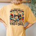 And Into The Sewing Room For Girls Quilter Lover Women's Oversized Comfort T-Shirt Back Print Mustard