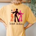 Sisters Funk Vintage 70S Costume Lover Rare Soul Music Women's Oversized Comfort T-Shirt Back Print Mustard