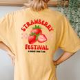 Strawberry Festival A Berry Good Time Fruit Season Women Women's Oversized Comfort T-Shirt Back Print Mustard