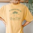 Summer Break Social Club Teacher Off Duty Beach Vacation Women's Oversized Comfort T-Shirt Back Print Mustard