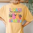 I Teach The Sweetest Bunnies Teacher Easter Day Women's Oversized Comfort T-Shirt Back Print Mustard